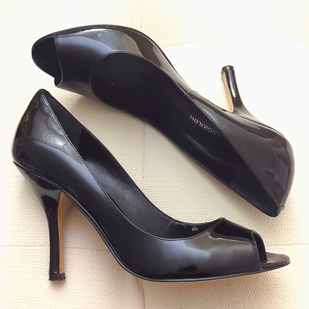 Enzo Angiolini patent peep toe heels